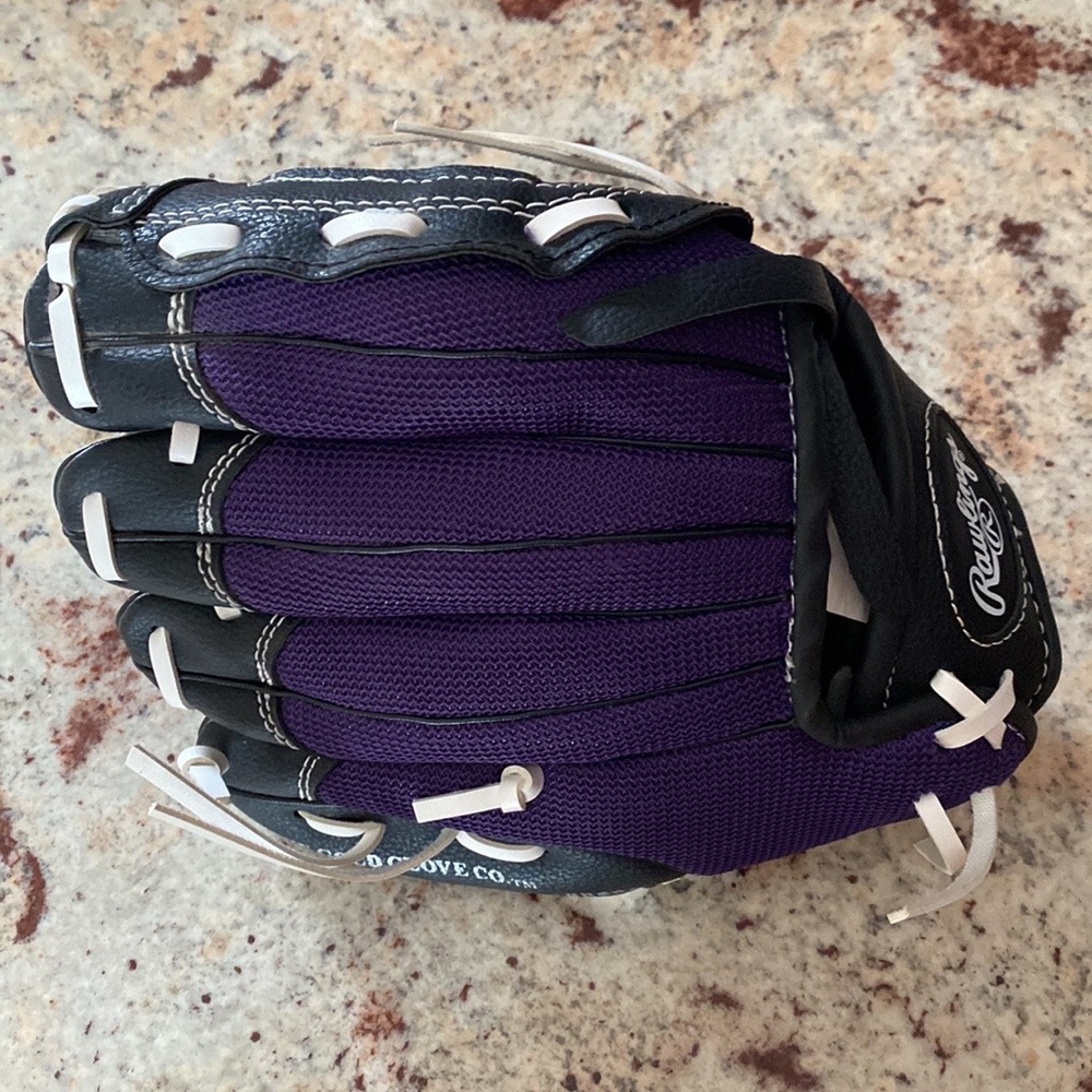 Rawlings Purple and Black Kids Baseball Glove